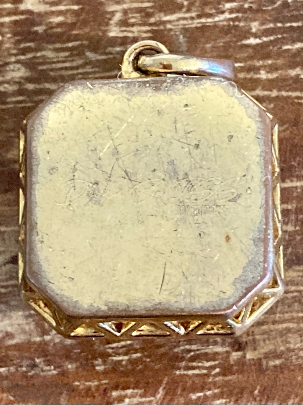 Men’s 18k Gold Plated Square Red Stone Halo Pendant Design by TSS - Picture 2 of 15